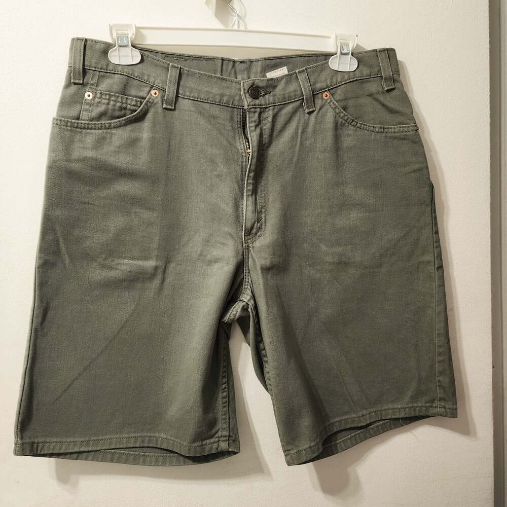 Vintage Levi's 560 Loose Fit Denim Shorts Green Men's Size 36 Made in USA